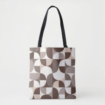 Retro Geometric Curves Pattern - Terra Brown