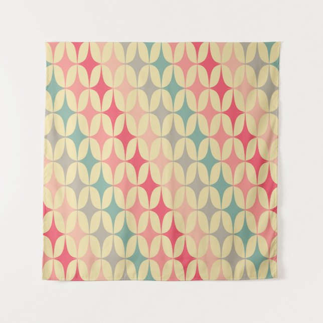 Retro Geometric: Diagonal Vintage Pattern. Tapestry (Front)