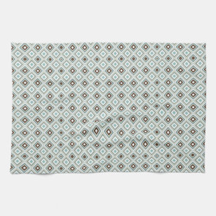 Retro Geometric Diamond Pattern Tea Towel