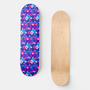 Retro Geometric Diamonds in Purples and Pinks Skateboard