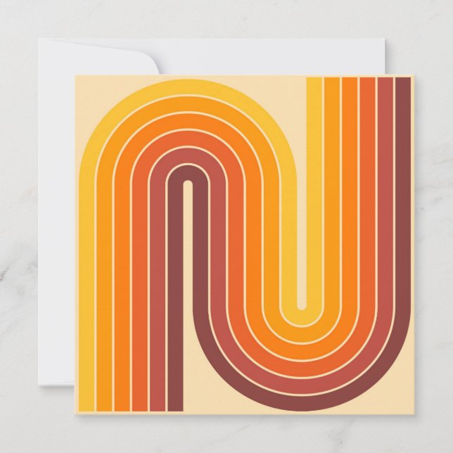 Retro Geometric Double Arch Design Invitation (Front)