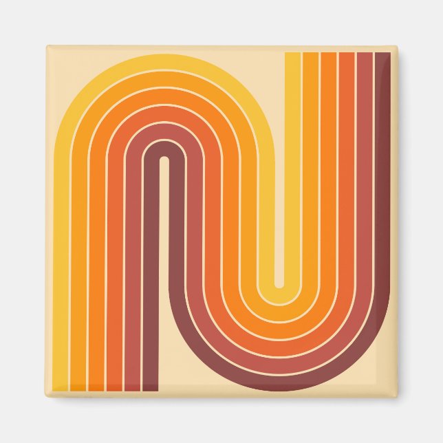 Retro Geometric Double Arch Design Magnet (Front)