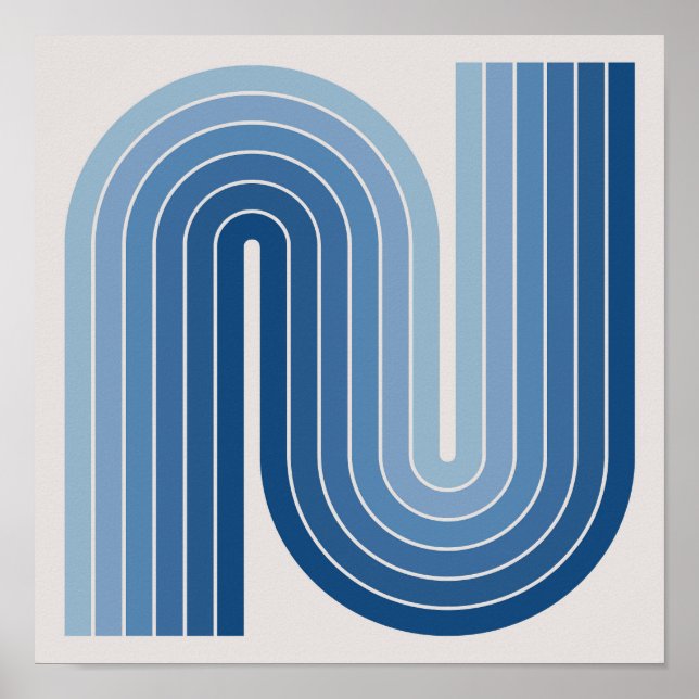 Retro Geometric Double Arch Design Poster (Front)
