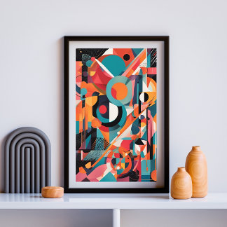 Retro Geometric Explosion Poster