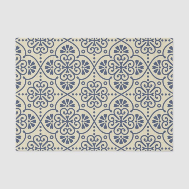 Retro geometric floral ornamental pattern tissue paper (Front)