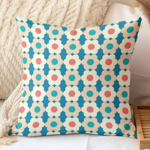 Retro Geometric Floral Pattern Cushion