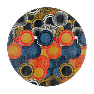 Retro Geometric: Golden Circles Harmony Cutting Board