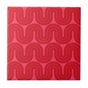 Retro Geometric Gradient Wave Design Ceramic Tile