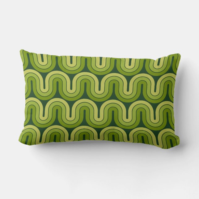 Retro Geometric Gradient Wave Design Lumbar Cushion (Back)