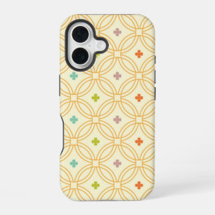 Retro Geometric Interlocking Circle Pattern iPhone 16 Case