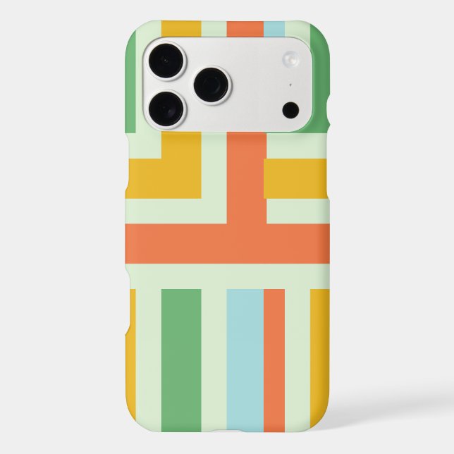 Retro Geometric iPhone Case – Colour Block Design  (Back)