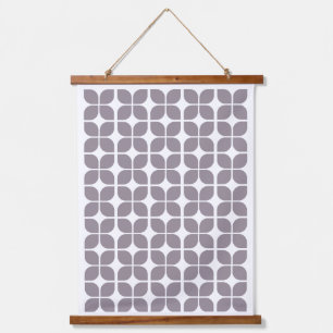 Retro Geometric Leaf Pattern Taupe Hanging Tapestry