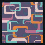 Retro Geometric Mid Century Shapes Art Faux Canvas Print<br><div class="desc">A fun retro shapes design in a mid century modern atomic space age style with a purple background that can be customised.</div>