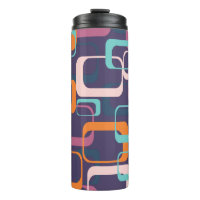 Retro Geometric Mid Century Shapes Art Purple