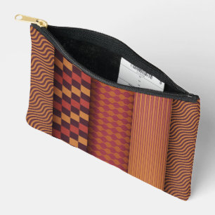 Retro Geometric Midcentury Pattern Accessory Pouch