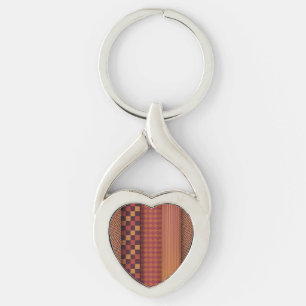 Retro Geometric Midcentury Pattern Key Ring