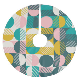 Retro geometric: modern vintage pattern. brushed polyester tree skirt