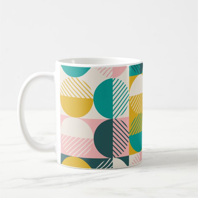 Retro geometric: modern vintage pattern. coffee mug (Left)