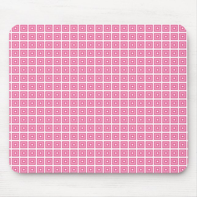 Retro Geometric Mousepad, Pink Mouse Pad (Front)