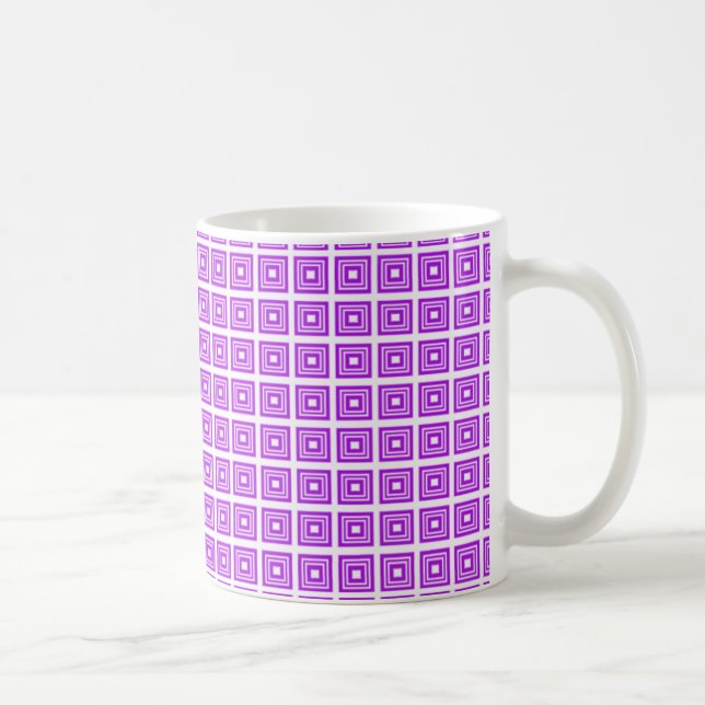 Retro Geometric Mug, Purple Coffee Mug (Right)