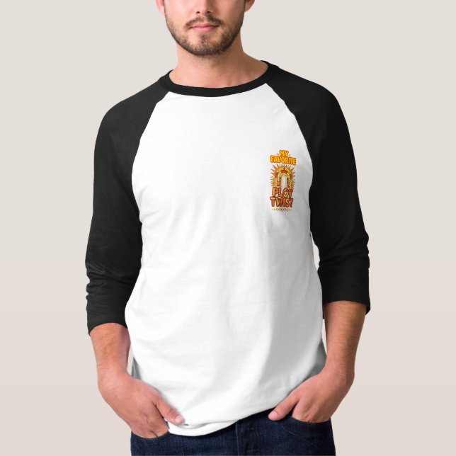 Retro Geometric My Favourite Plot Twist Design T-Shirt (Front)