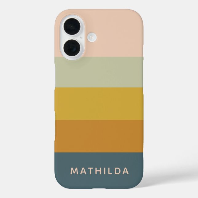Retro Geometric Pastel Colour Block Personalised Case-Mate iPhone Case (Back)