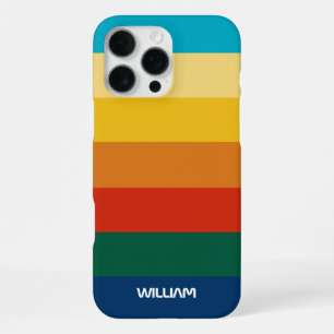 Retro Geometric Pastel Colour Block Personalised iPhone 16 Pro Max Case