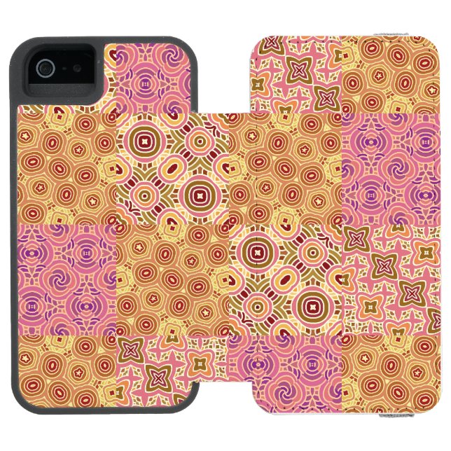 Retro Geometric Patchwork  Incipio iPhone Wallet Case (Folio Open)