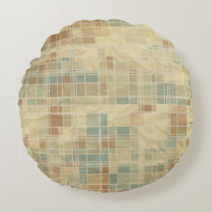 Retro geometric pattern 2 round cushion