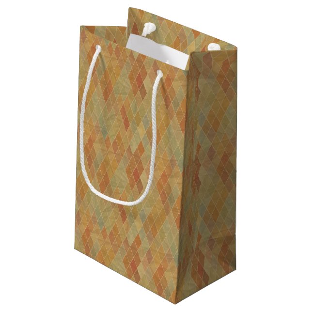 Retro geometric pattern 2 small gift bag (Back Angled)