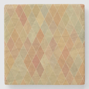 Retro geometric pattern 2 stone coaster