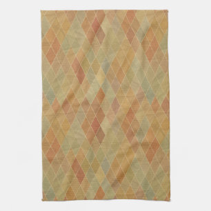 Retro geometric pattern 2 tea towel