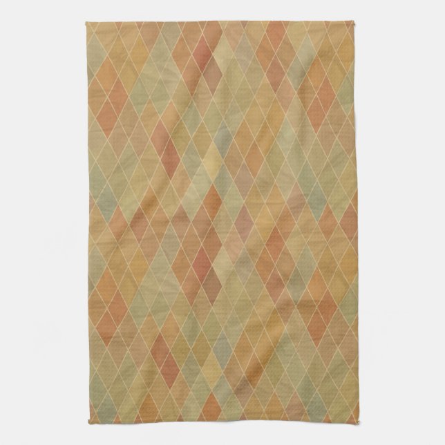 Retro geometric pattern 2 tea towel (Vertical)