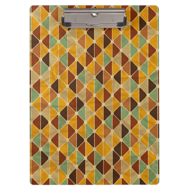 Retro geometric pattern 3 clipboard (Front)