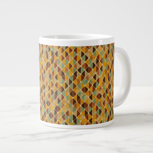 Retro geometric pattern 3 large coffee mug (Front Right)