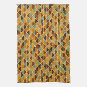 Retro geometric pattern 3 tea towel
