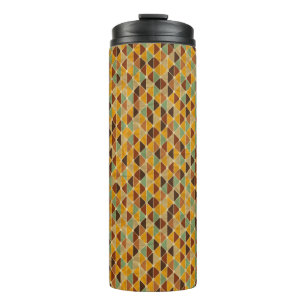 Retro geometric pattern 3 thermal tumbler
