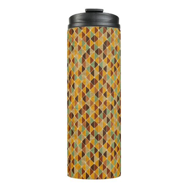 Retro geometric pattern 3 thermal tumbler (Front)
