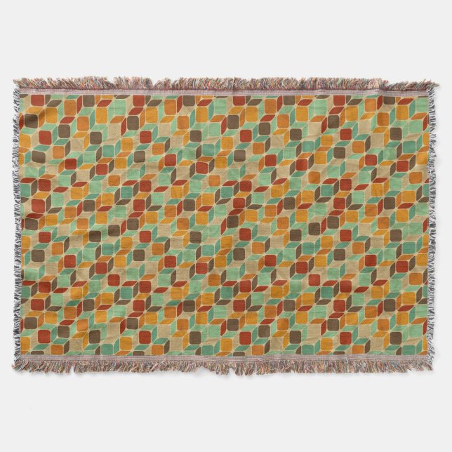 Retro geometric pattern 4 2 throw blanket (Front)