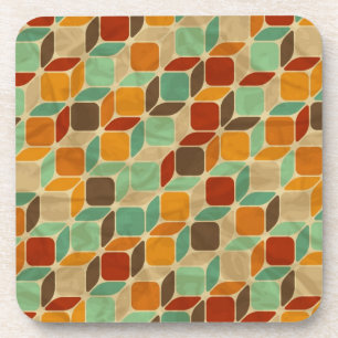 Retro geometric pattern 4 coaster