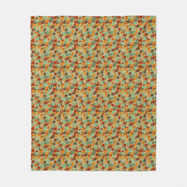 Retro geometric pattern 4 fleece blanket (Front)