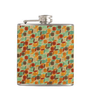 Retro geometric pattern 4 hip flask