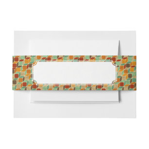 Retro geometric pattern 4 invitation belly band