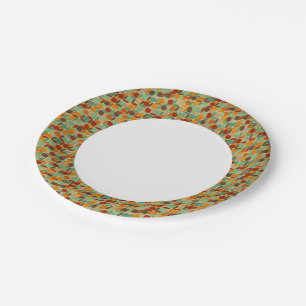 Retro geometric pattern 4 paper plate