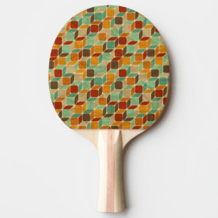 Retro geometric pattern 4 ping pong paddle
