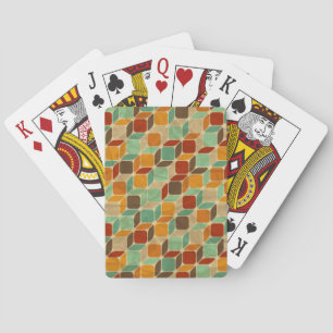 Retro geometric pattern 4 playing cards