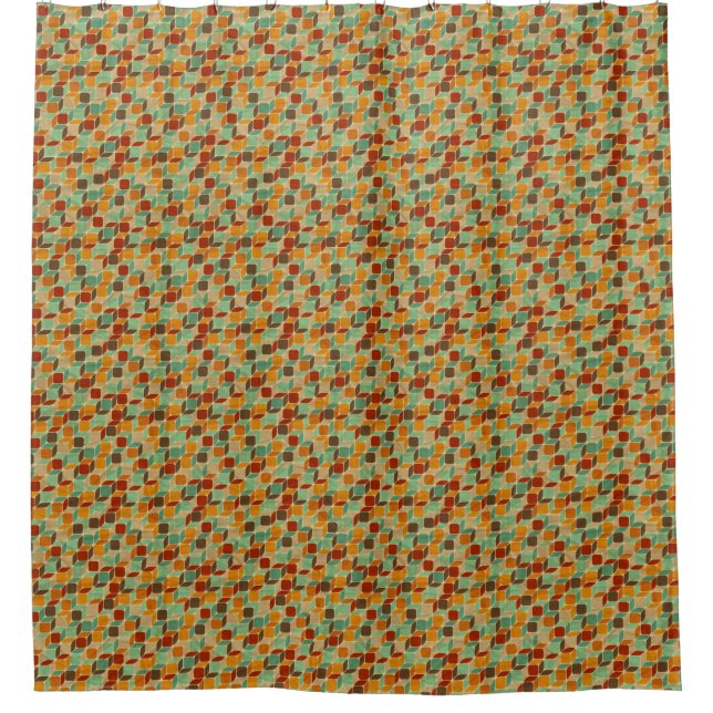 Retro geometric pattern 4 shower curtain (Front)