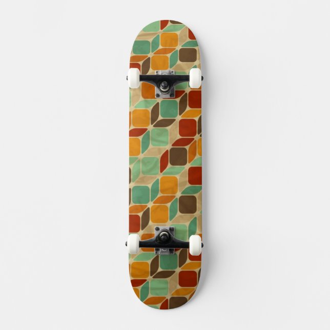 Retro geometric pattern 4 skateboard (Front)