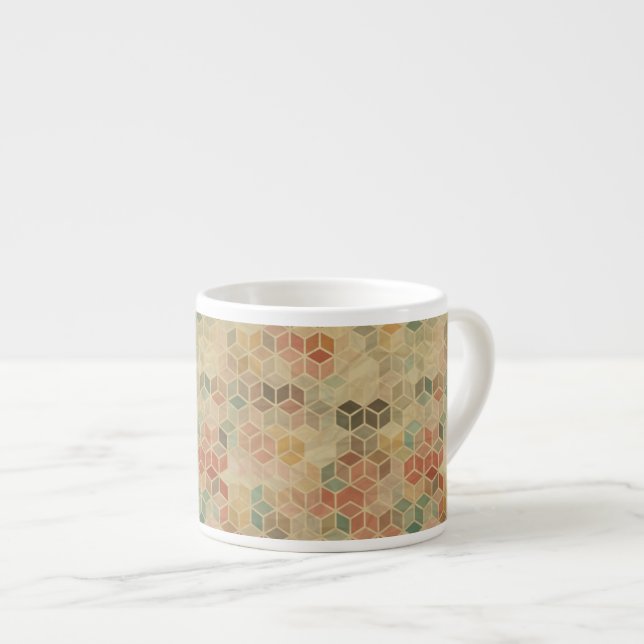 Retro geometric pattern 5 espresso cup (Front Right)
