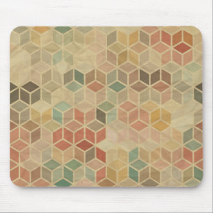 Retro geometric pattern 5 mouse pad